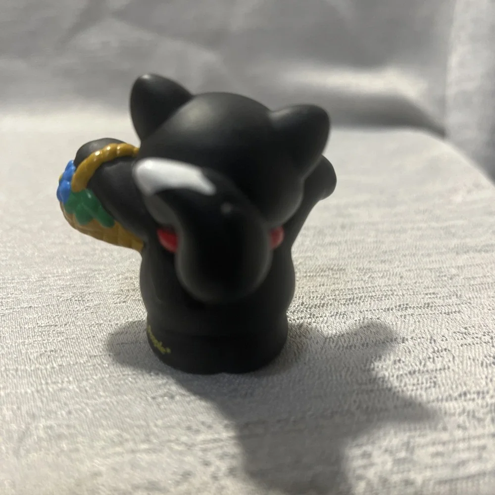 Fisher Price Little People Black Cat Flower Basket Kitty For House Halloween2002